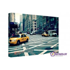 Картина на холсте по фото Модульные картины Печать портретов на холсте Нью-Йоркские такси