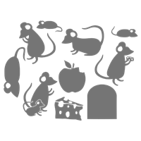 Портреты картины репродукции на заказ - Трафарет Набор мышей