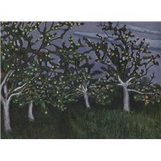 Картина на холсте по фото Модульные картины Печать портретов на холсте Кульбин Николай Apple «Яблони и прибрежный пейзаж»