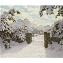 Зимнее солнце в Швейцарии - Модульная картины, Репродукции, Декоративные панно, Декор стен
