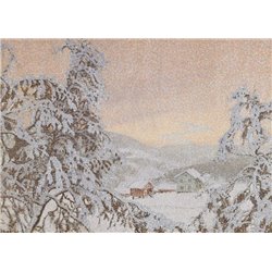 Зимний пейзаж в сумерках - Модульная картины, Репродукции, Декоративные панно, Декор стен
