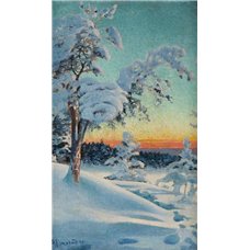 Картина на холсте по фото Модульные картины Печать портретов на холсте Зимний закат