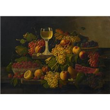 Картина на холсте по фото Модульные картины Печать портретов на холсте Натюрморт с фруктами и бокалом на полке