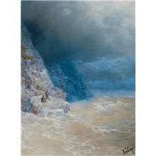 Картина на холсте по фото Модульные картины Печать портретов на холсте Бурное море около скалистого берега