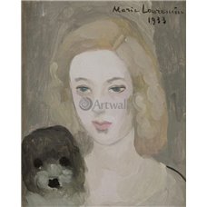 Картина на холсте по фото Модульные картины Печать портретов на холсте Госпожа Бертье со своей собакой Кики