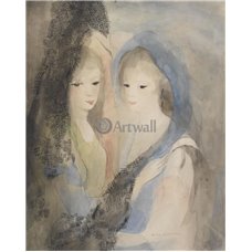 Картина на холсте по фото Модульные картины Печать портретов на холсте Две молодые женщины в мантилье