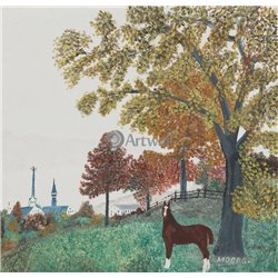 Дерево и лошадь - Модульная картины, Репродукции, Декоративные панно, Декор стен