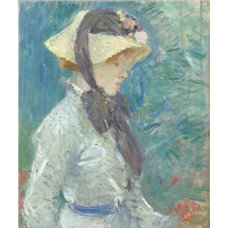 Картина на холсте по фото Модульные картины Печать портретов на холсте Молодая женщина в соломенной шляпе
