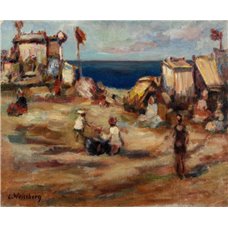 Картина на холсте по фото Модульные картины Печать портретов на холсте Маленький пляж с красным флагом