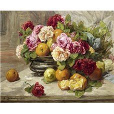 Картина на холсте по фото Модульные картины Печать портретов на холсте Натюрморт с розами и фруктами