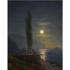 Картина на холсте по фото Модульные картины Печать портретов на холсте Фигуры на берегу под лунным светом