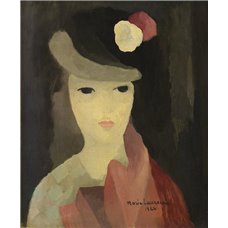 Картина на холсте по фото Модульные картины Печать портретов на холсте Женщина с белой и красной розами на шляпе