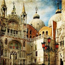 Картина на холсте по фото Модульные картины Печать портретов на холсте Дворцы в Венеции - Фотообои винтаж