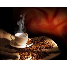 Картина на холсте по фото Модульные картины Печать портретов на холсте Чашка с кофе - Фотообои Еда и напитки|кофе