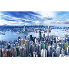 Картина на холсте по фото Модульные картины Печать портретов на холсте Вид на Гонконг сверху - Фотообои Современный город|Гонконг