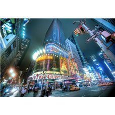 Картина на холсте по фото Модульные картины Печать портретов на холсте Улицы ночного Нью-Йорка - Фотообои Современный город|Нью-Йорк