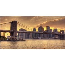 Картина на холсте по фото Модульные картины Печать портретов на холсте Бруклинский мост, Нью-Йорк - Фотообои Современный город|Нью-Йорк