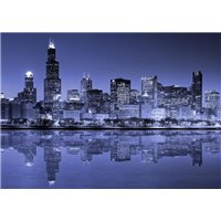 Ночной Чикаго - Фотообои Современный город|Чикаго