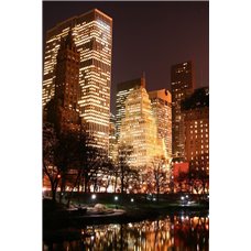 Картина на холсте по фото Модульные картины Печать портретов на холсте Ночной Нью-Йорк - Фотообои Современный город|Нью-Йорк