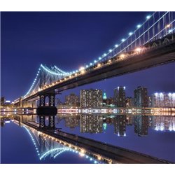 Бруклинский мост в ночном Нью-Йорк - Фотообои Современный город|Нью-Йорк - Модульная картины, Репродукции, Декоративные панно, Декор стен