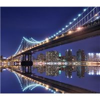 Портреты картины репродукции на заказ - Бруклинский мост в ночном Нью-Йорк - Фотообои Современный город|Нью-Йорк