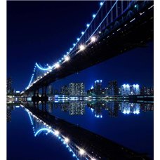 Картина на холсте по фото Модульные картины Печать портретов на холсте Бруклинский мост - вид снизу - Фотообои Современный город|Нью-Йорк