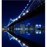 Портреты картины репродукции на заказ - Бруклинский мост - вид снизу - Фотообои Современный город|Нью-Йорк