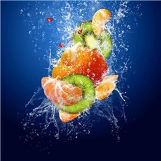 Картина на холсте по фото Модульные картины Печать портретов на холсте Фрукты в воде - Фотообои Еда и напитки|фрукты и ягоды