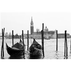 Картина на холсте по фото Модульные картины Печать портретов на холсте Венецианский причал - Черно-белые фотообои