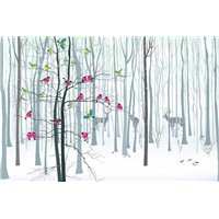 Портреты картины репродукции на заказ - Снегири в лесу - Для подростков