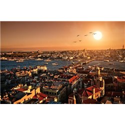 Закат в Стамбуле - Фотообои Старый город - Модульная картины, Репродукции, Декоративные панно, Декор стен