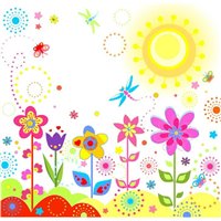 Цветы под солнцем - Фотообои детские|для девочки