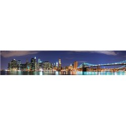 Панорама ночного Нью-Йорка - Фотообои Современный город|Нью-Йорк - Модульная картины, Репродукции, Декоративные панно, Декор стен