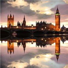 Картина на холсте по фото Модульные картины Печать портретов на холсте Отражение в Темзе - Фотообои архитектура|Лондон
