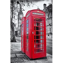 Телефонная будка - Фотообои архитектура|Лондон - Модульная картины, Репродукции, Декоративные панно, Декор стен