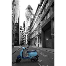 Картина на холсте по фото Модульные картины Печать портретов на холсте Голубой скутер - Фотообои архитектура|Лондон