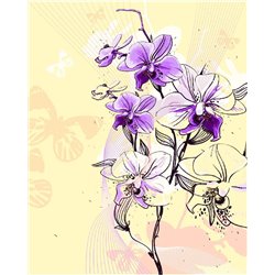 Сиреневые орхидеи - Фотообои Иллюстрации - Модульная картины, Репродукции, Декоративные панно, Декор стен