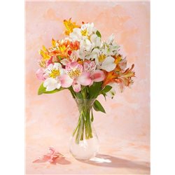 Букет лилий в вазе - Фотообои цветы|лилии - Модульная картины, Репродукции, Декоративные панно, Декор стен