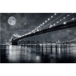 Луна над мостом - Фотообои Современный город|Нью-Йорк - Модульная картины, Репродукции, Декоративные панно, Декор стен