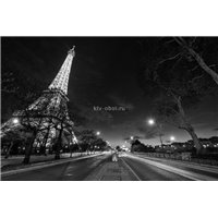 Портреты картины репродукции на заказ - Ночной Париж - Черно-белые фотообои