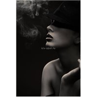 Портреты картины репродукции на заказ - Дым - Черно-белые фотообои