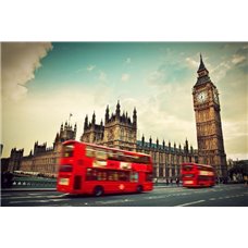Картина на холсте по фото Модульные картины Печать портретов на холсте Автобусы - Фотообои архитектура|Лондон