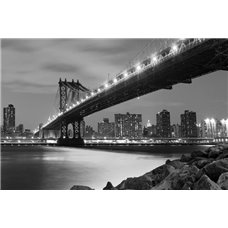 Картина на холсте по фото Модульные картины Печать портретов на холсте Бруклинский мост, Нью-Йорк - Черно-белые фотообои