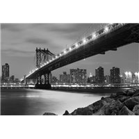 Портреты картины репродукции на заказ - Бруклинский мост, Нью-Йорк - Черно-белые фотообои