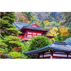 Картина на холсте по фото Модульные картины Печать портретов на холсте Японский домик - Фотообои природа|деревья и травы