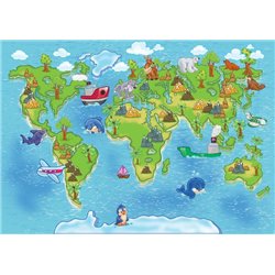 Карта мира - Фотообои детские|для малышей - Модульная картины, Репродукции, Декоративные панно, Декор стен