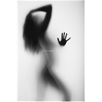 Портреты картины репродукции на заказ - Силуэт девушки - Черно-белые фотообои