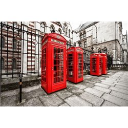 Телефонные будки - Фотообои Современный город|Англия - Модульная картины, Репродукции, Декоративные панно, Декор стен