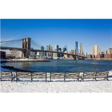 Картина на холсте по фото Модульные картины Печать портретов на холсте Манхэттен. Бруклинский мост - Фотообои Современный город|Манхэттен
