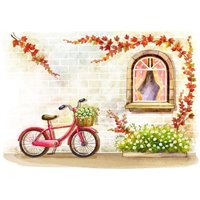 Портреты картины репродукции на заказ - велосипед у стены - Фотообои Иллюстрации